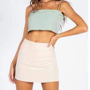 PRINCESS POLLY - SELBY MINI SKIRT OATMEAL NWOT